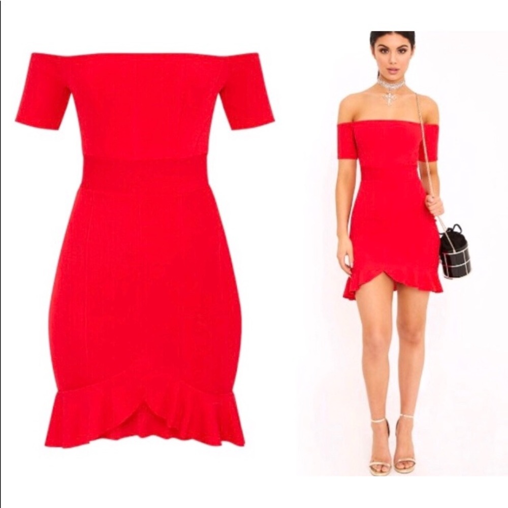 Red Off The Shoulder Dress